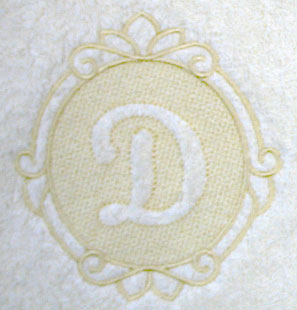 Script Letter D - 7.8 Inch (Embossed)