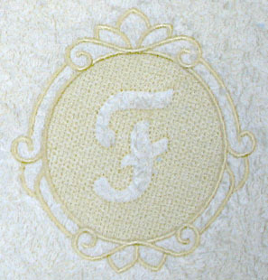 Script Letter F - 7.8 Inch (Embossed)