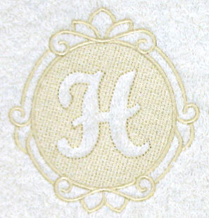 Script Letter H - 7.8 Inch (Embossed)