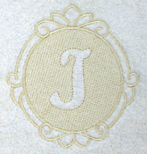 Script Letter J - 7.8 Inch (Embossed)