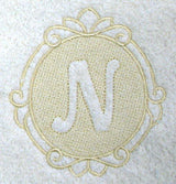 Script Letter N - 7.8 Inch (Embossed)