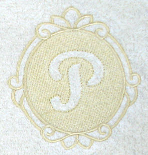 Script Letter P - 7.8 Inch (Embossed)