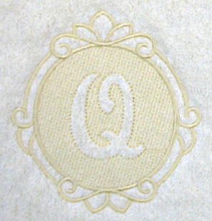 Script Letter Q - 7.8 Inch (Embossed)