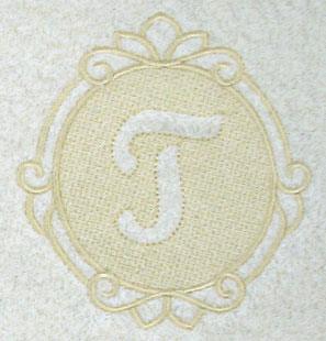 Script Letter T - 7.8 Inch (Embossed)