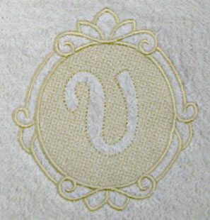 Script Letter V - 7.8 Inch (Embossed)