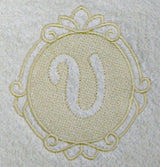 Script Letter V - 7.8 Inch (Embossed)