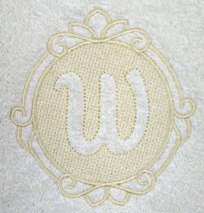 Script Letter W - 7.8 Inch (Embossed)