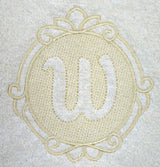 Script Letter W - 7.8 Inch (Embossed)