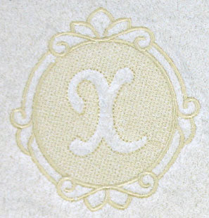 Script Letter X - 7.8 Inch (Embossed)