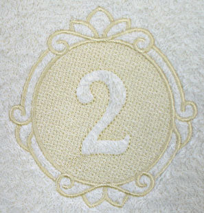 Script Number 2 - 7.8 Inch (Embossed)