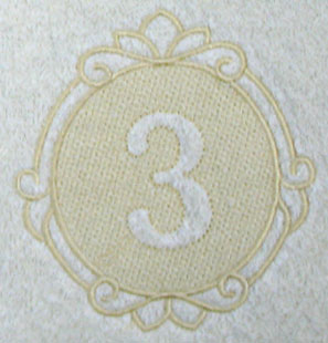 Script Number 3 - 7.8 Inch (Embossed)