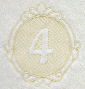 Script Number 4 - 7.8 Inch (Embossed)