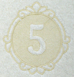 Script Number 5 - 7.8 Inch (Embossed)