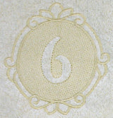 Script Number 6 - 7.8 Inch (Embossed)