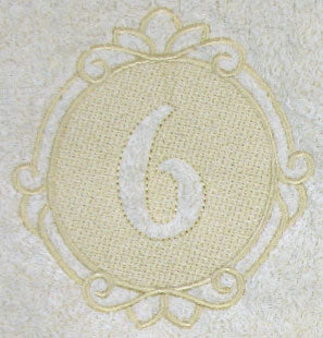 Script Number 6 - 7.8 Inch (Embossed)