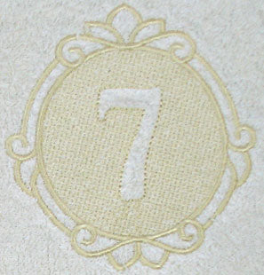 Script Number 7 - 7.8 Inch (Embossed)