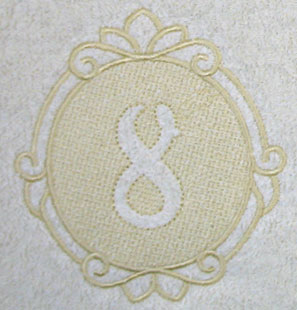 Script Number 8 - 7.8 Inch (Embossed)