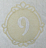 Script Number 9 - 7.8 Inch (Embossed)