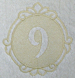 Script Number 9 - 7.8 Inch (Embossed)