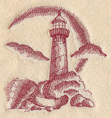 Lighthouse Beach Scene (Toile)
