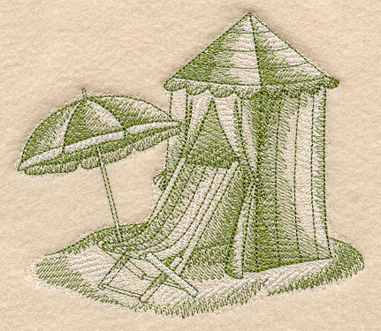 Shade Umbrella Beach Scene (Toile)