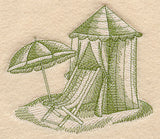 Shade Umbrella Beach Scene (Toile)