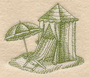 Shade Umbrella Beach Scene (Toile)