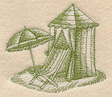 Shade Umbrella Beach Scene (Toile)