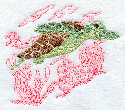 Deep Sea Stitching - Sea Turtle