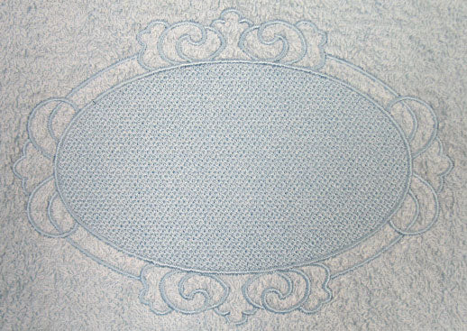 Oval with Floral Border (Embossed)