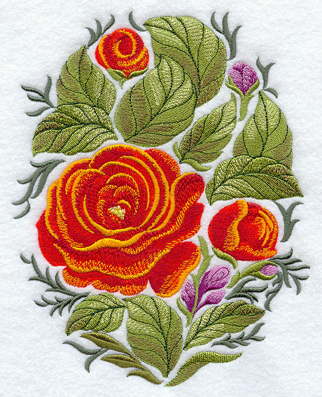 Russian Folk Flowers - Oval
