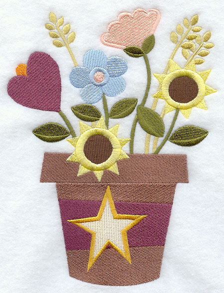 American Folk Flowers Pot