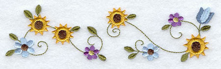 American Folk Flowers Border - Sunflowers