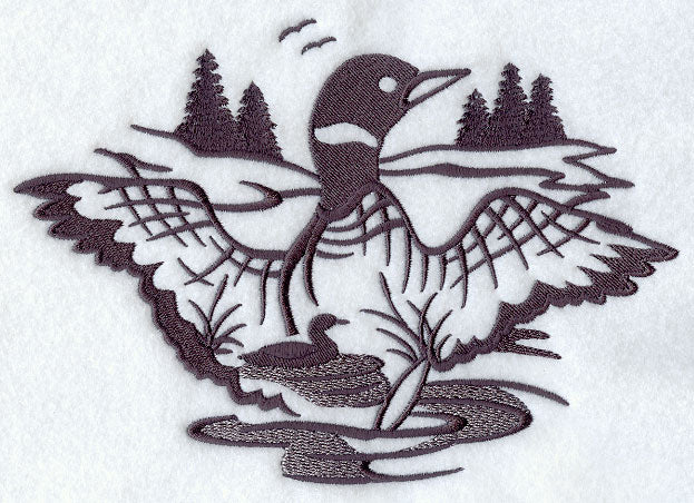 Loon Silhouette Scene