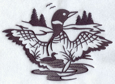 Loon Silhouette Scene