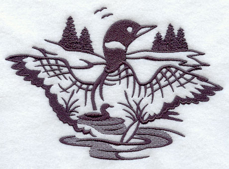 Loon Silhouette Scene