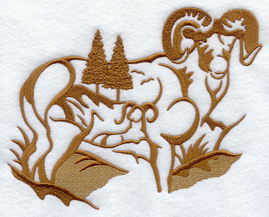 Bighorn Sheep Silhouette Scene