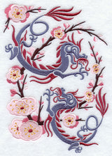 Asian Dragons in Cherry Blossoms