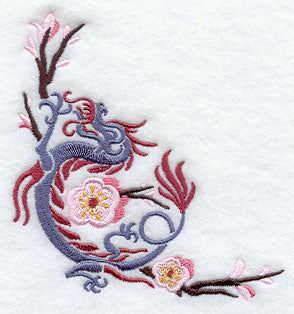 Asian Dragons in Cherry Blossoms Corner