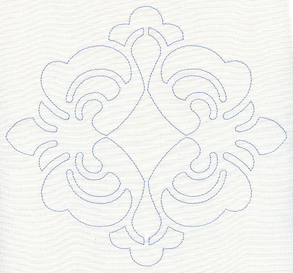 Feather Quilting Swirly Diamond (Single Run)