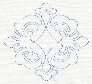 Feather Quilting Swirly Diamond (Single Run)