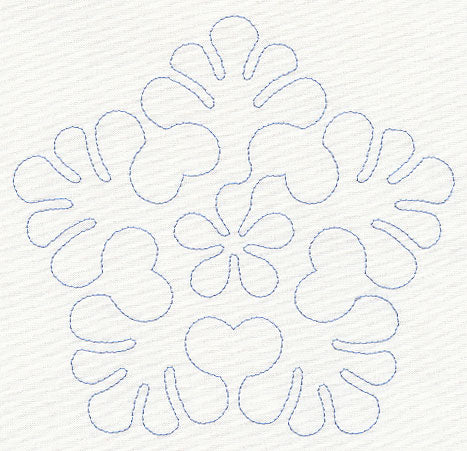 Feather Quilting Starflake (Single Run)