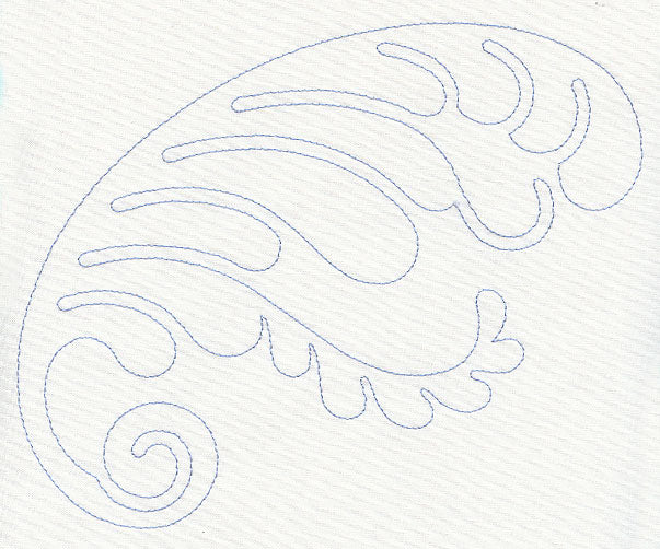 Feather Quilting Curled Feather (Single Run)