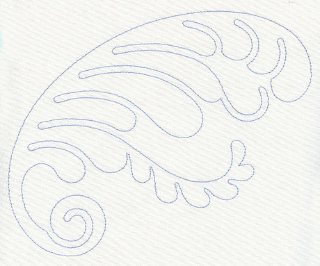 Feather Quilting Curled Feather (Single Run)