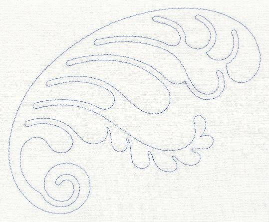 Feather Quilting Curled Feather (Single Run)
