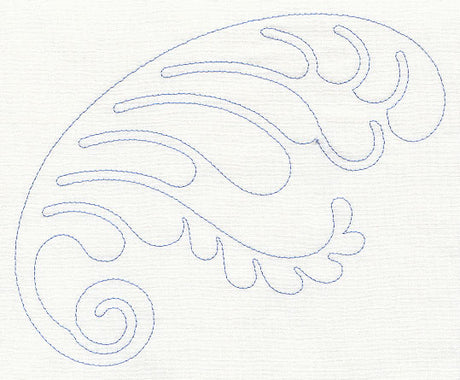 Feather Quilting Curled Feather (Single Run)