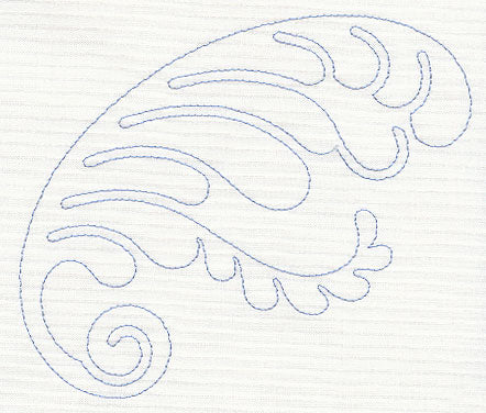 Feather Quilting Curled Feather (Single Run)