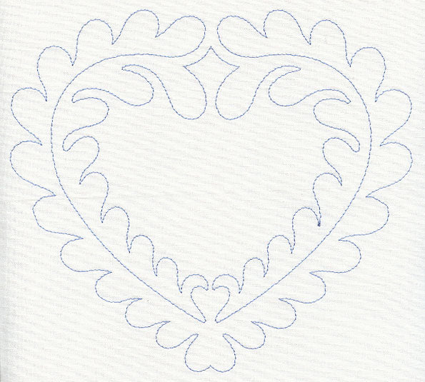 Feather Quilting Heart (Single Run)