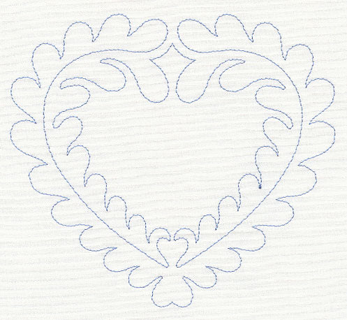 Feather Quilting Heart (Single Run)