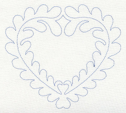 Feather Quilting Heart (Single Run)